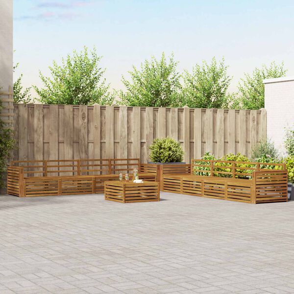 vidaXL Utomhussoffset 9 pcs Naturf&auml;rg