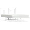 vidaXL S&auml;ngram med huvudgavel metall vit 140x200 cm