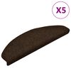 vidaXL Trappmattor sj&auml;lvh&auml;ftande 5 st 65x21x4 cm bruna halvrunda stora