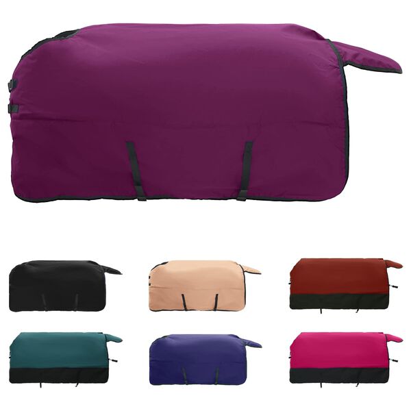 vidaXL H&auml;stdyna M&ouml;rkgr&ouml;n och svart 145 cm Polyester