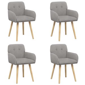 vidaXL Matstolar 4 st Boucl&eacute; Ljusgr&aring; 59 x 57 x 85 cm
