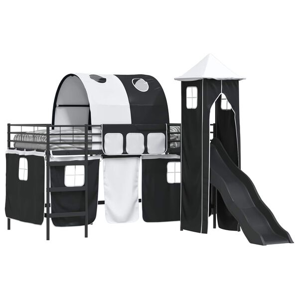 vidaXL Barns loft s&auml;ngram Svart 79,5 x 200 cm Metall