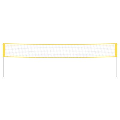 vidaXL Badmintonnät gul och svart 600x155 cm polyeten
