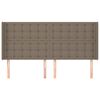 vidaXL S&auml;nggavel med kanter taupe 183x16x118/128 cm tyg
