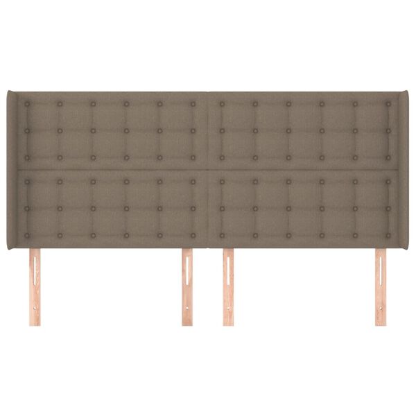 vidaXL S&auml;nggavel med kanter taupe 183x16x118/128 cm tyg
