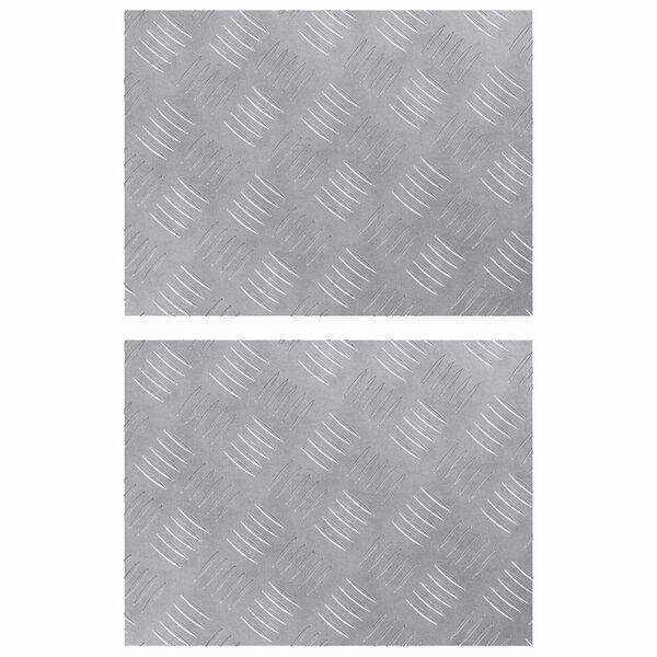 vidaXL Trappsteg Rektangul&auml;r 2 pcs Silver 40 x 30 cm Aluminium