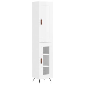 vidaXL H&ouml;gsk&aring;p vit h&ouml;gglans 34,5x34x180 cm konstruerat tr&auml;
