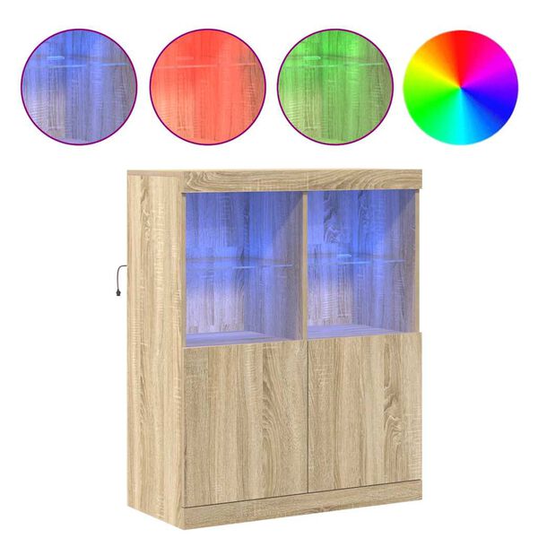 vidaXL Sk&auml;nk sonoma-ek 81x37x100 cm konstruerat tr&auml;