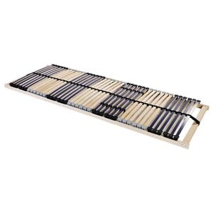 vidaXL Ribbad s&auml;ngbotten Brun 70 x 190 cm Massivt boktr&auml;