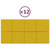 vidaXL Väggpaneler 12 st gul 60x30 cm sammet 2,16 m²