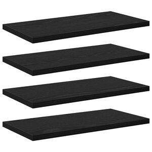 vidaXL Bokhylla Br&auml;da 4 pcs Svart 40 x 20 x 1,5 cm Konstruerat tr&auml;