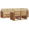 vidaXL Utomhussoffset 7 st Naturlig och Beige Polyester