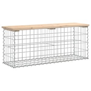 vidaXL Tr&auml;dg&aring;rdsb&auml;nk gabion-design 103x31x42 cm massiv furu
