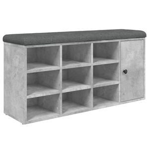 vidaXL Skob&auml;nk betonggr&aring; 102x32x50 cm konstruerat tr&auml;
