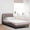 vidaXL Bed Frame with LED without Mattress Taupe 100x200 cm Fabric