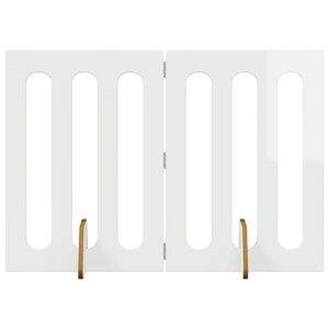 vidaXL F&auml;llbar husdjursgrind 2 pcs H&ouml;gblank Vit 100,5 x 38 x 70 cm