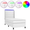 vidaXL Rams&auml;ng med madrass & LED vit 90x190 cm konstl&auml;der