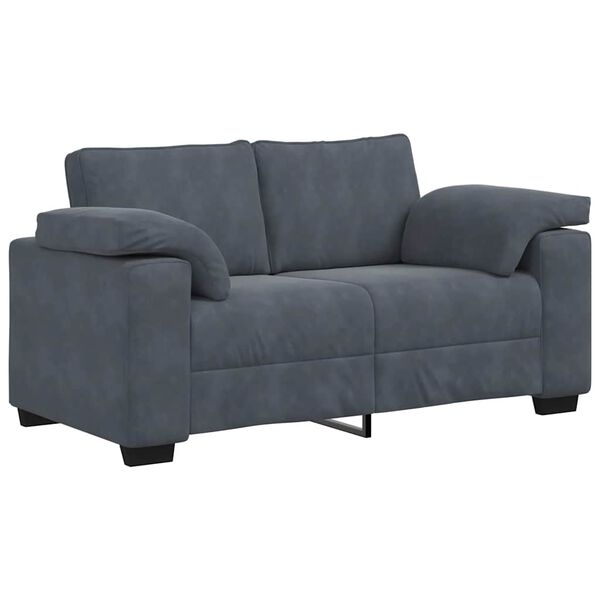 vidaXL Loveseat soffa mörkgrå 120 cm sammet