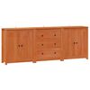 vidaXL Sideboard med l&aring;da 3 pcs VaxBrun Massivt furu