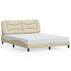 vidaXL Bed Frame without Mattress "Hvar" Cream 160x200 cm Fabric