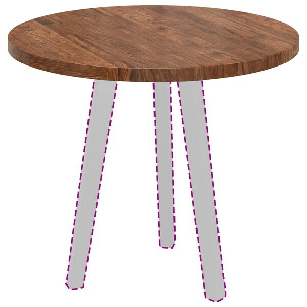 vidaXL Bordsskiva Ljusbrun &Oslash; 60 x 2,5 cm Massivt Ektr&auml;