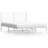 vidaXL S&auml;ngram med huvudgavel metall vit 120x200 cm