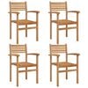 vidaXL Stol 4 pcs Brun 56 x 55 x 90.5 cm Massivt teaktr&auml;