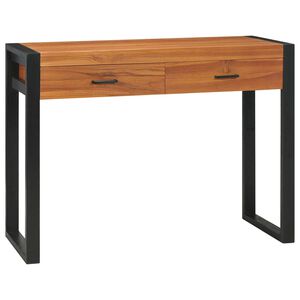 vidaXL Skrivbord med 2 l&aring;dor 100x40x75 cm teak