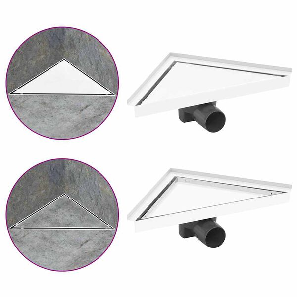 vidaXL Golvbrunn med 2-i-1 kakelinl&auml;gg 25x25 cm rostfritt st&aring;l