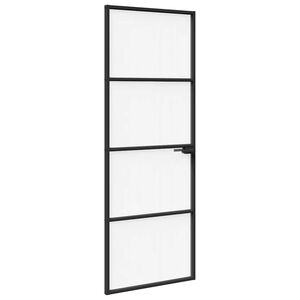 vidaXL Hem d&ouml;rr 76 x 201,5 x 3,5 cm Aluminium och H&auml;rdat Glas