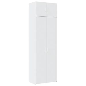 vidaXL F&ouml;rvaringssk&aring;p vit 70x42,5x225 cm konstruerat tr&auml;