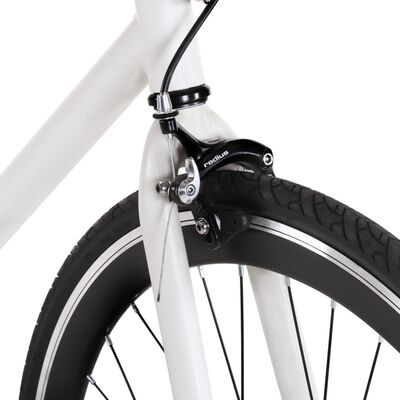 vidaXL Fixed gear cykel vit och svart 700c 55 cm
