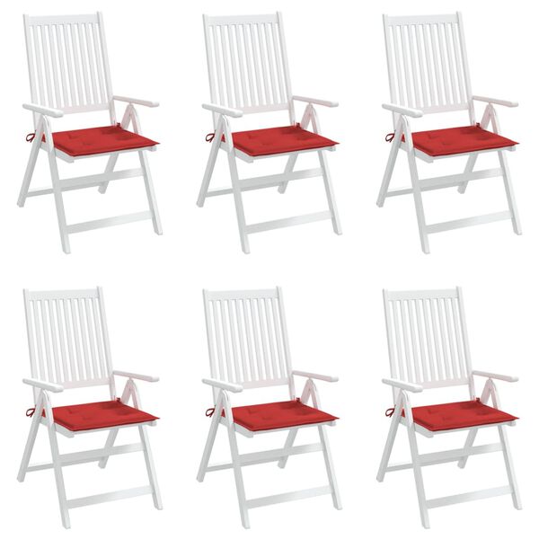 vidaXL Stolsdynor 6 st r&ouml;d 50x50x4 cm oxfordtyg