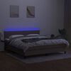 vidaXL Rams&auml;ng med madrass & LED taupe 180x200 cm tyg