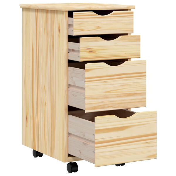 vidaXL Rullsk&aring;p med skrivbord MOSS Klar lack 34 x 39 x 65,5 cm