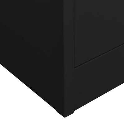 vidaXL Dokumentskåp svart 90x40x180 cm stål