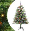 vidaXL Konstgjord julgran med LED -remsljus Gr&ouml;n 150 cm PVC och metall