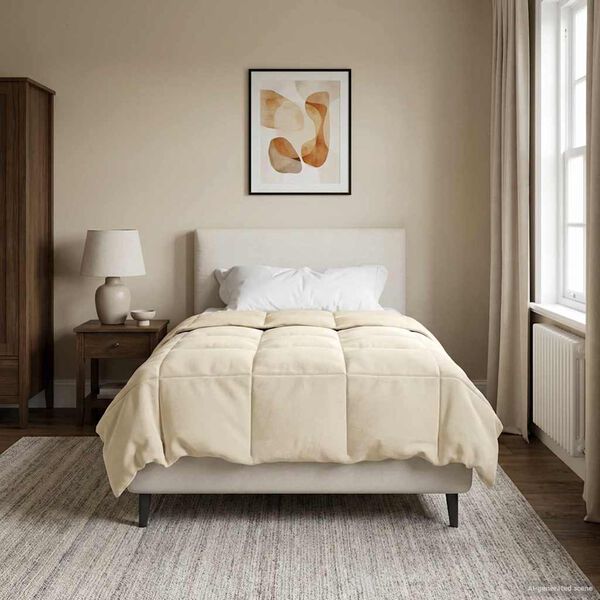 vidaXL Full &Aring;rs-Duvet Quiltad Kr&auml;m 155 x 200 cm Mikrofiber