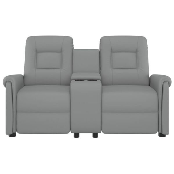 vidaXL Massagefåtölj med kopphållare 2-sits grå