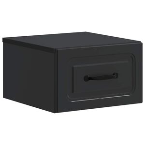 vidaXL V&auml;ggmonterat S&auml;ngbord Svart 34,5 x 33 x 20 cm Konstruerat tr&auml;