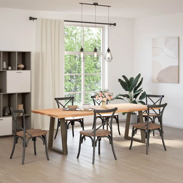 vidaXL Matbordsben V-formade 2 st naturstål 50x(72-73,3) cm stål