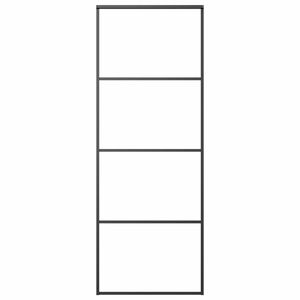 vidaXL Skjutd&ouml;rr frostat ESG-glas och aluminium 76x205 cm svart