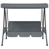 vidaXL Hammock med justerbart tak m&ouml;rkgr&aring; st&aring;l