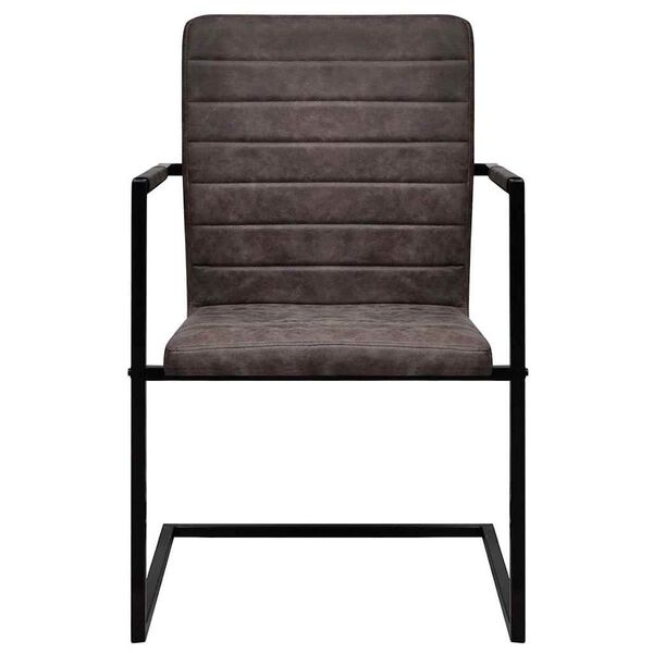 vidaXL Frib&auml;rande matstolar 2 st m&ouml;rkbrun konstl&auml;der