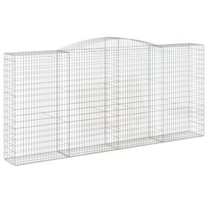 vidaXL Gabion b&aring;gformad 400x50x180/200 cm galvaniserat j&auml;rn