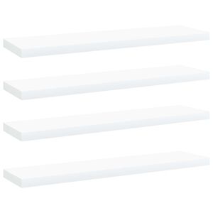 vidaXL Hyllplan 4 st vit 40x10x1,5 cm konstruerat tr&auml;
