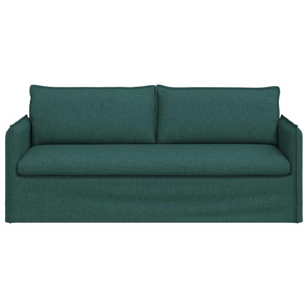 vidaXL Soffa M&ouml;rkgr&ouml;n 196 x 82 x 85 cm tyg