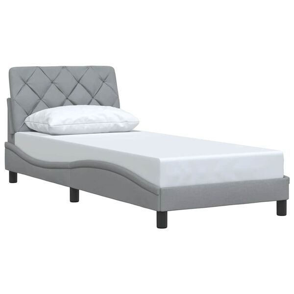 vidaXL Bed Frame without Mattress Light Grey 80x200 cm Fabric