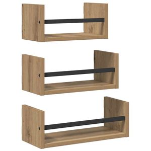 vidaXL V&auml;gghyllset 3 pcs Artisan Ek 40x16x14cm Konstruerat tr&auml;