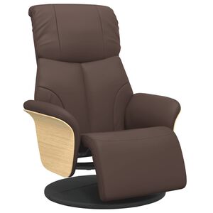 vidaXL Reclinerf&aring;t&ouml;lj med fotst&ouml;d brun konstl&auml;der